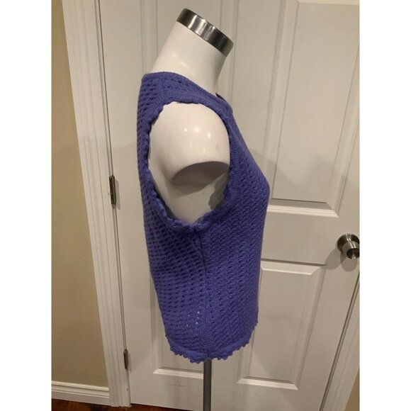 Samsoe Samore Iris Bloom Sleeveless Wool Scallop Trim Joise Top $350 Size M NWT! - Picture 3 of 6